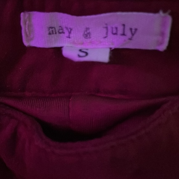 Red/maroon shorts with lace bottom May & July size small - Picture 2 of 3